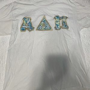 Alpha Dleta Pi stitch letter tee